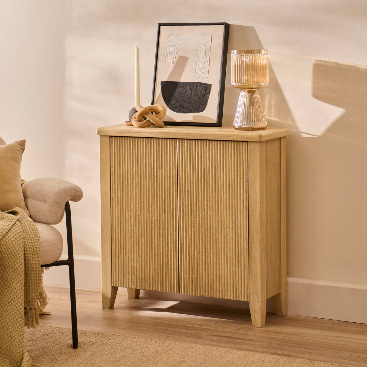 Raleigh 2 Door Small Sideboard - Whitewash - Laura James 