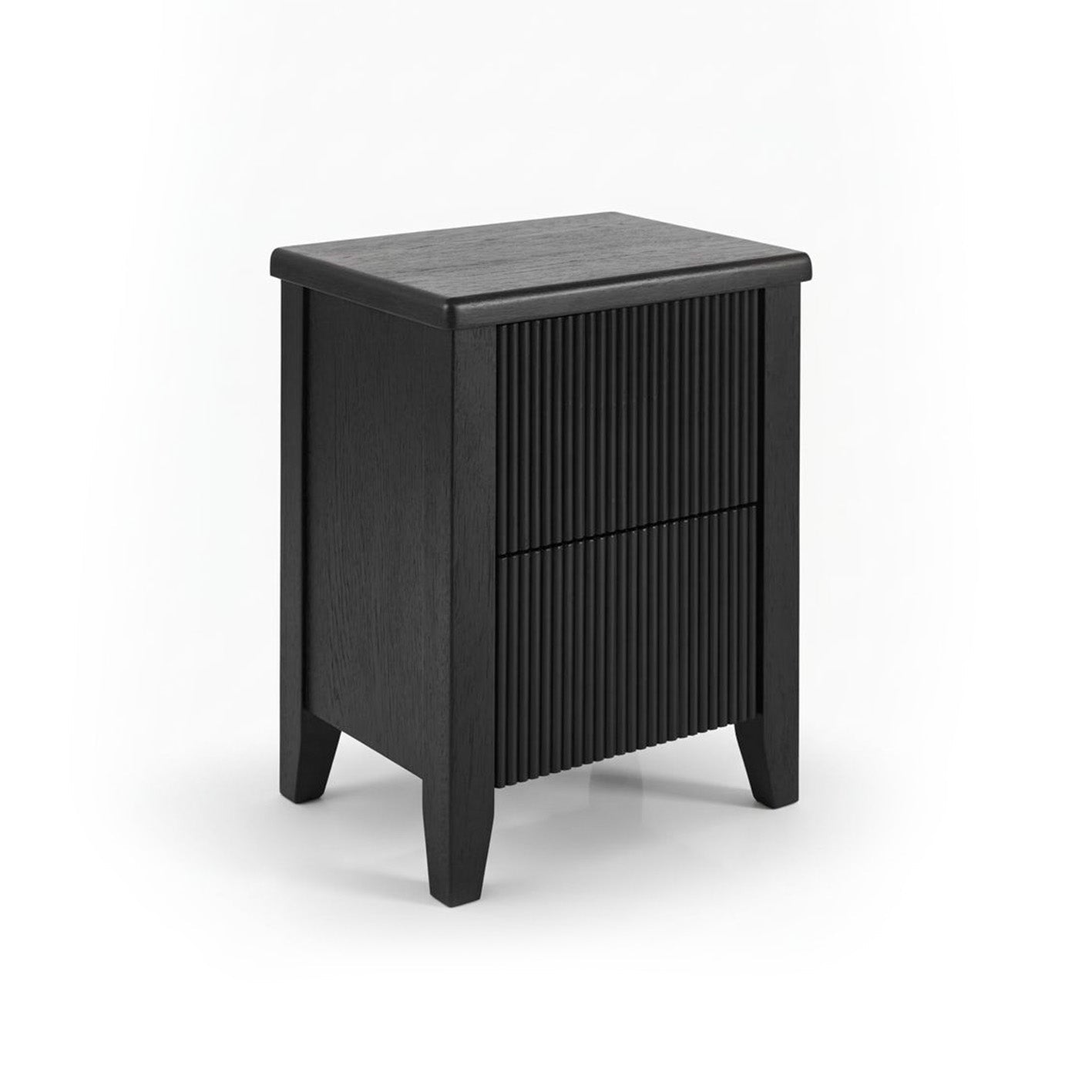 Raleigh Black Oak 2 Drawer Bedside Table - Laura James