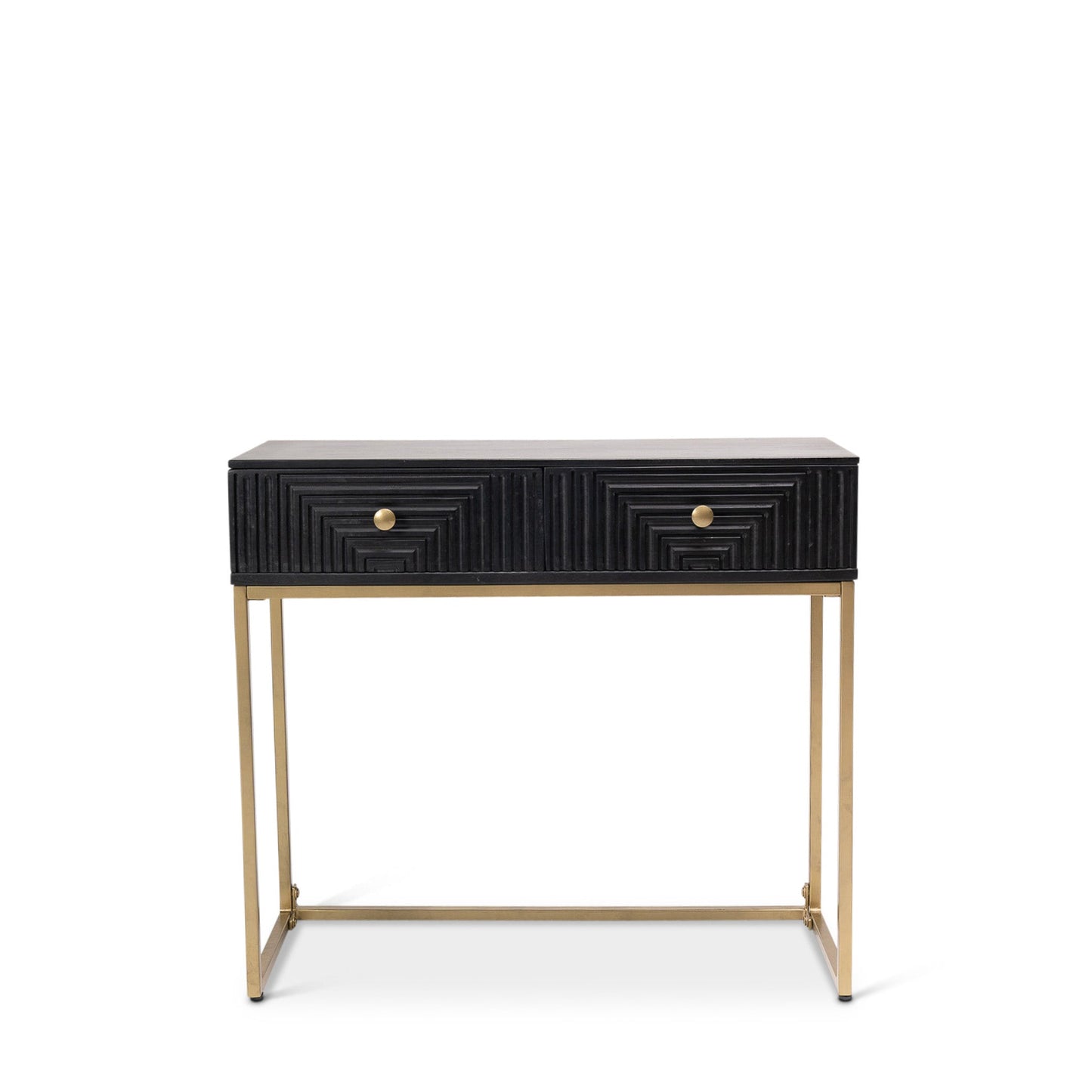 Rayna 2 Drawer Console Table - Jet Black