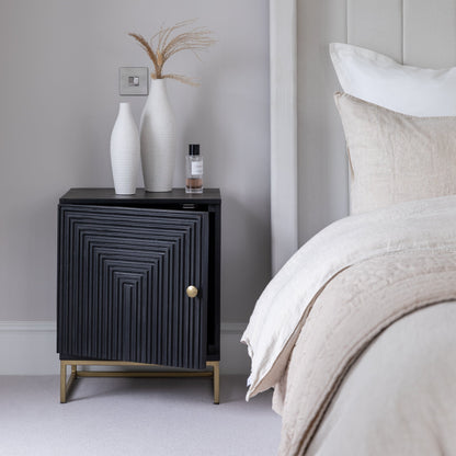 Rayna Bedside Table - Jet Black - Laura James