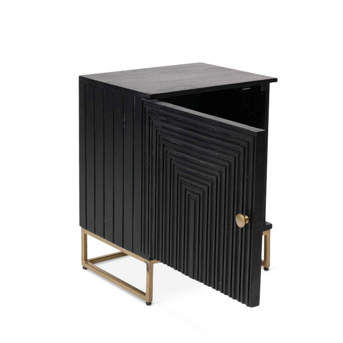 Rayna Bedside Table - Jet Black