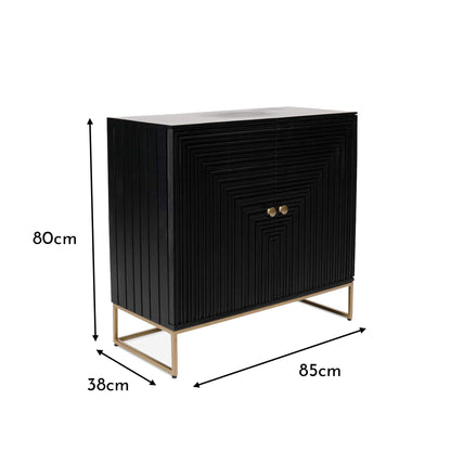 Rayna 2 Door Sideboard - Jet Black - Laura James