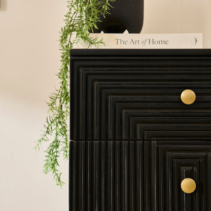 Rayna 5 Drawer Tallboy - Jet Black - Laura James