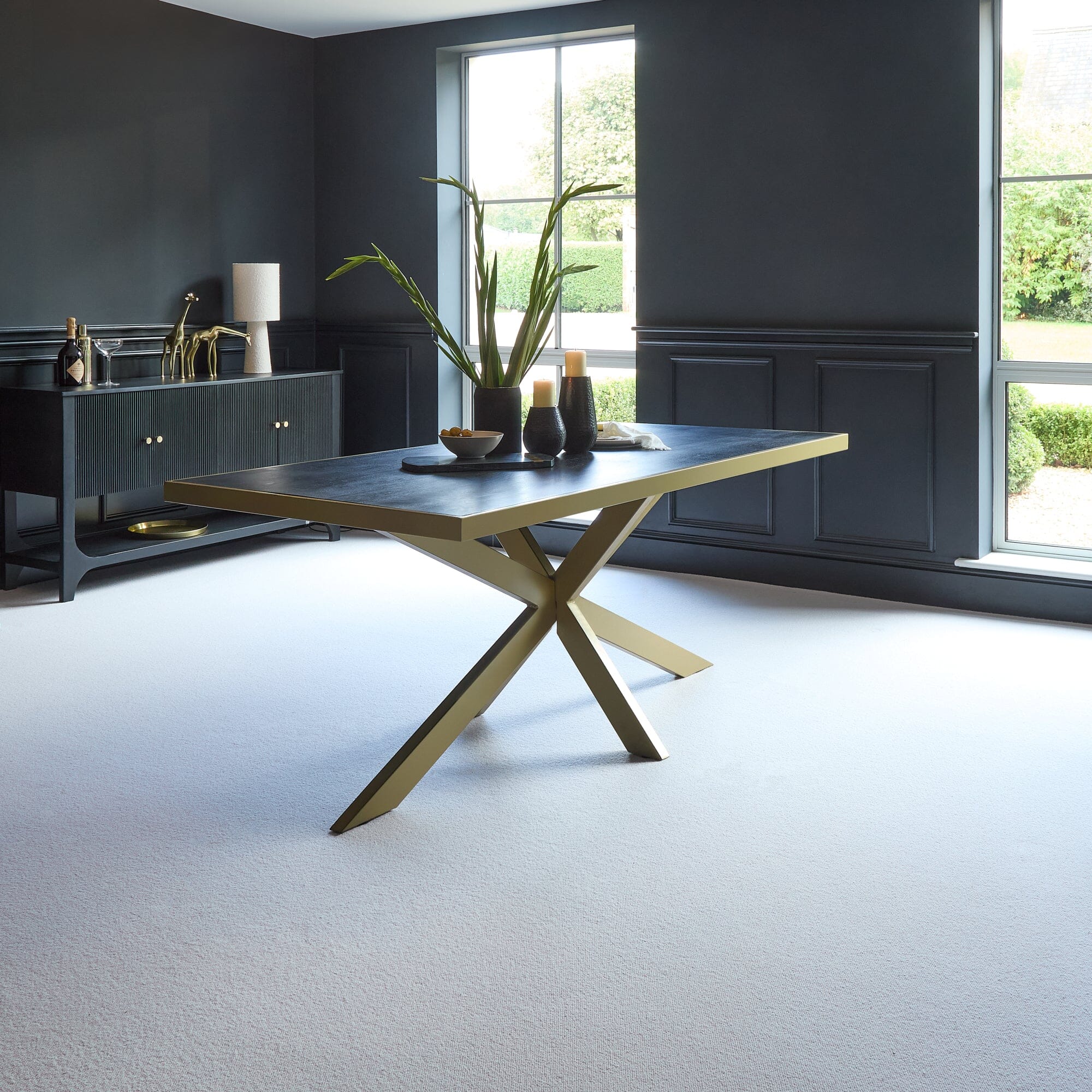 Rayna Rectangular Dining Table - Jet Black - Laura James – Laura