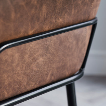 Reagan Leather Carver Chairs - Set of 2 - Saddle Brown - Laura James 