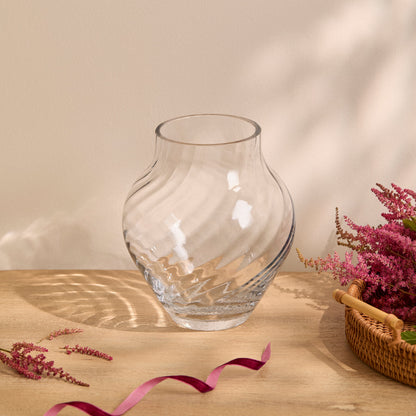 Rimini 20cm Glass Vase - Clear - Laura James 