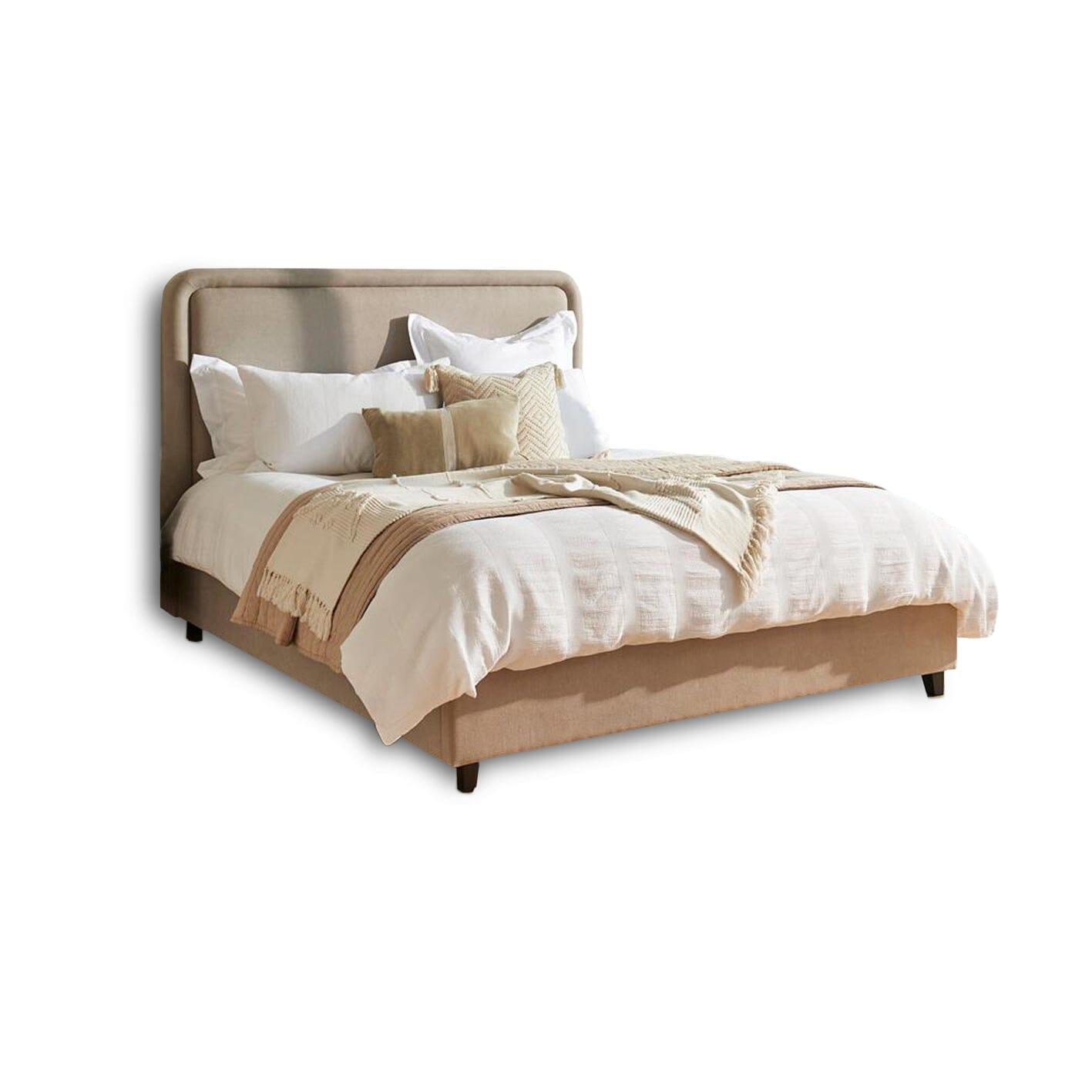 Robyn King Ottoman Bed - Soft Beige - Laura James 