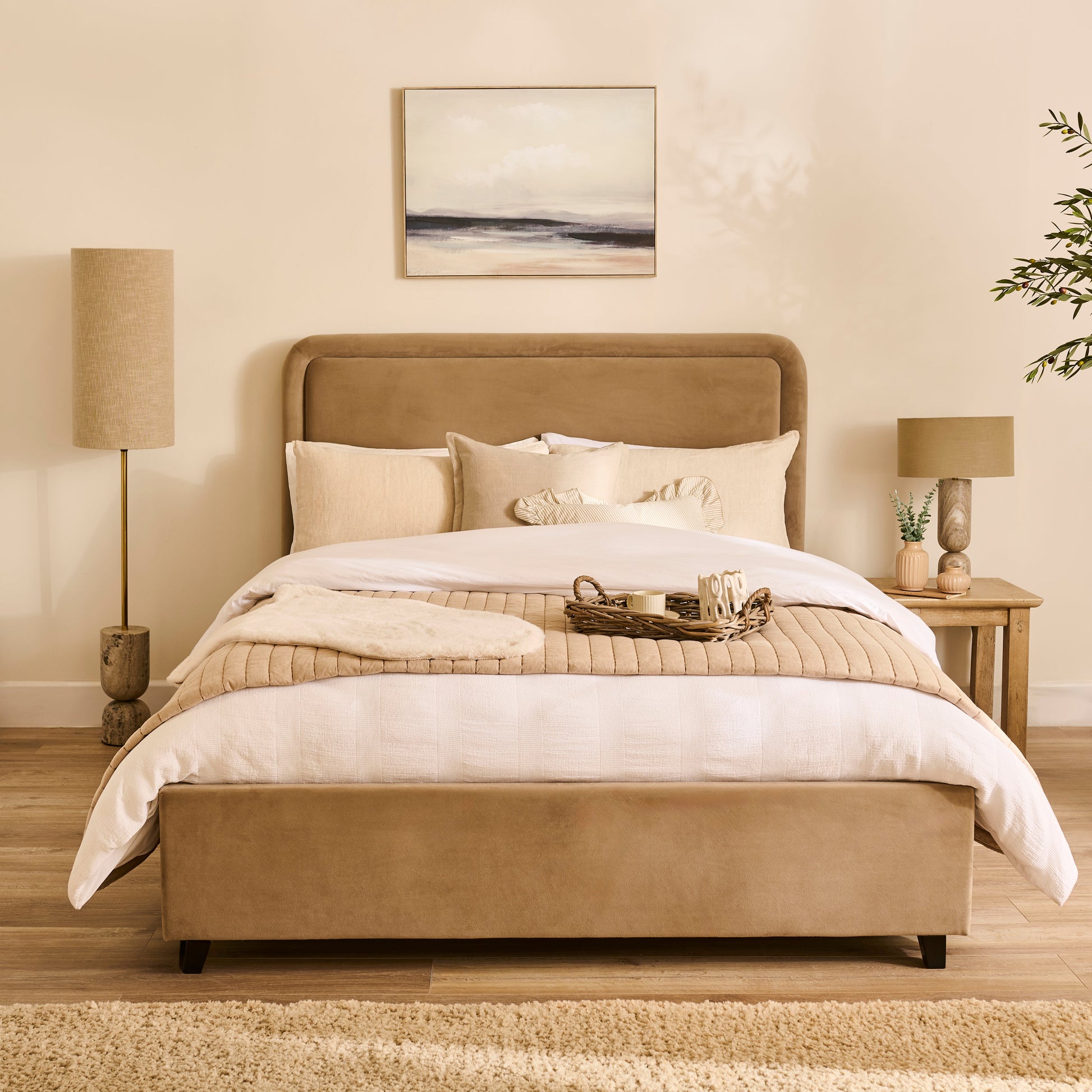 Robyn King Ottoman Bed - Driftwood - Laura James 