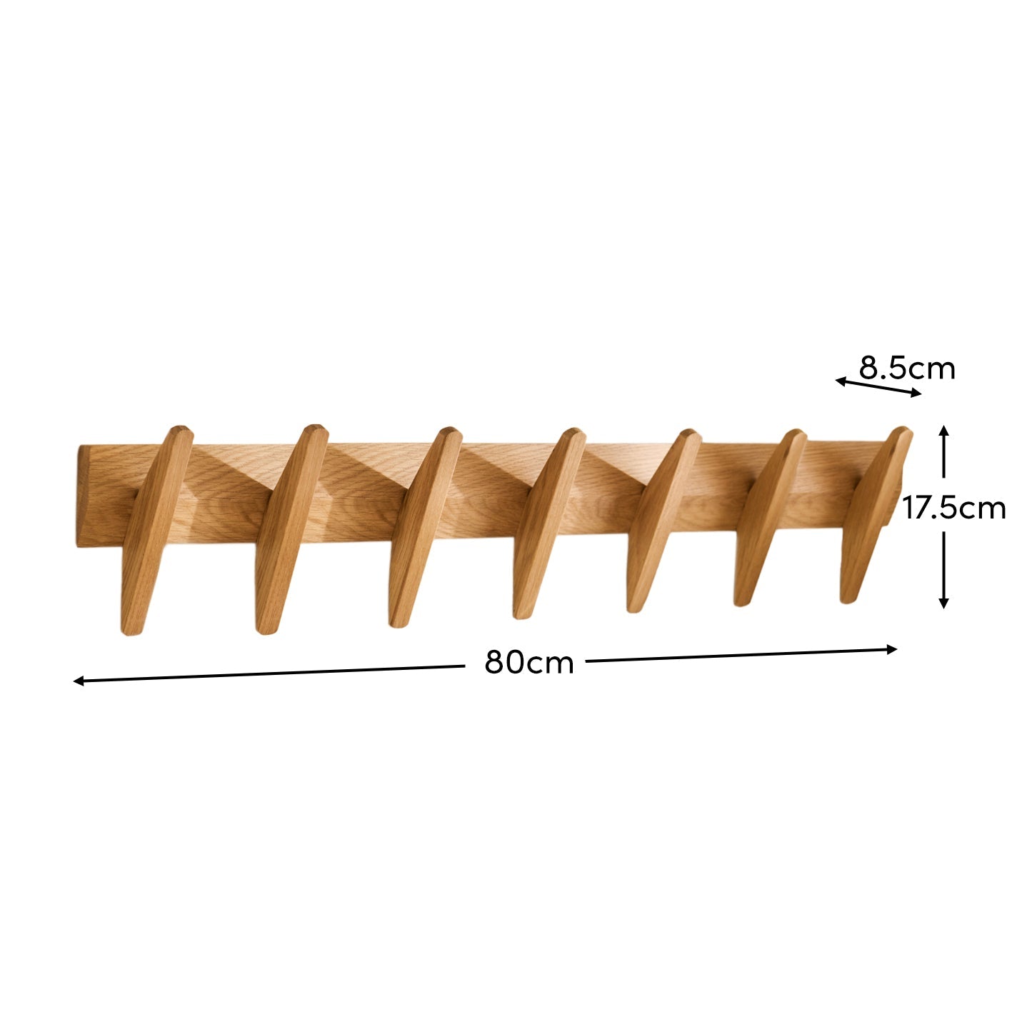 Roe Large Pale Oak Coat Rack - Laura James