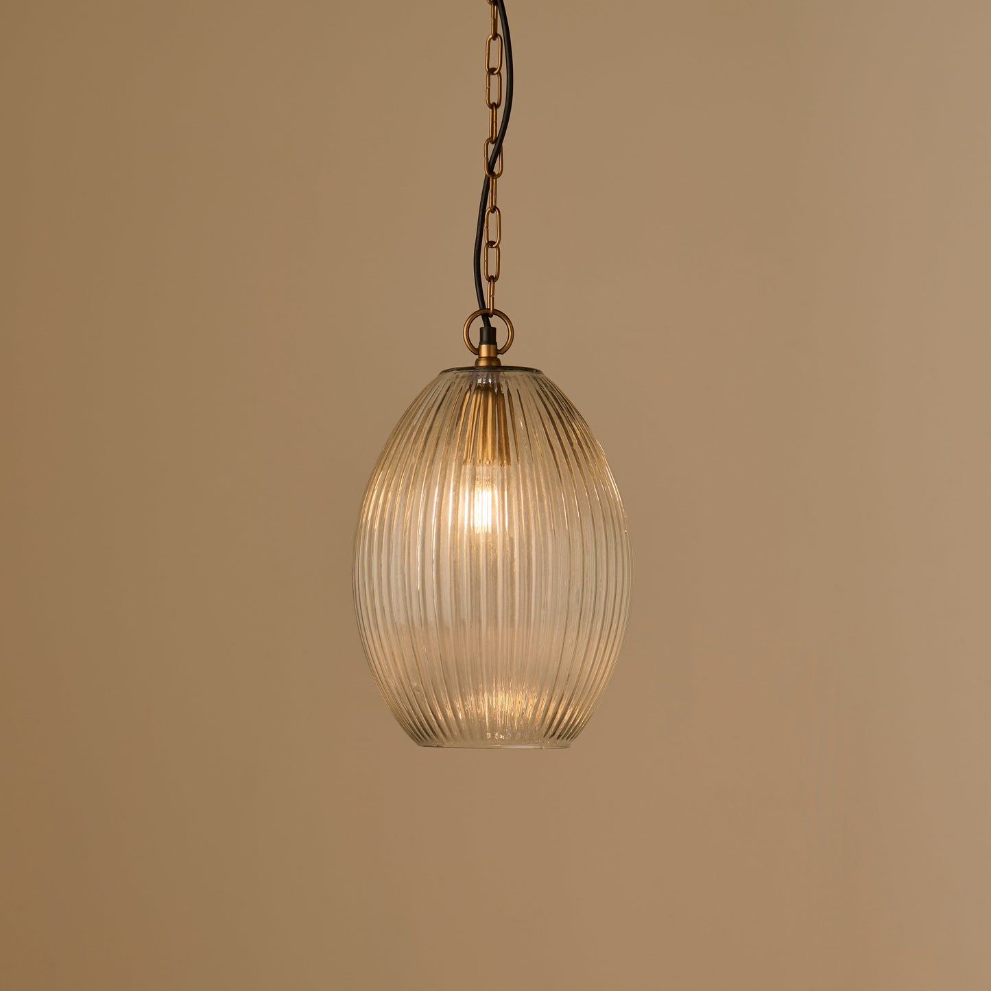 Rosehill 31cm Glass Pendant Light - Clear & Gold - Laura James