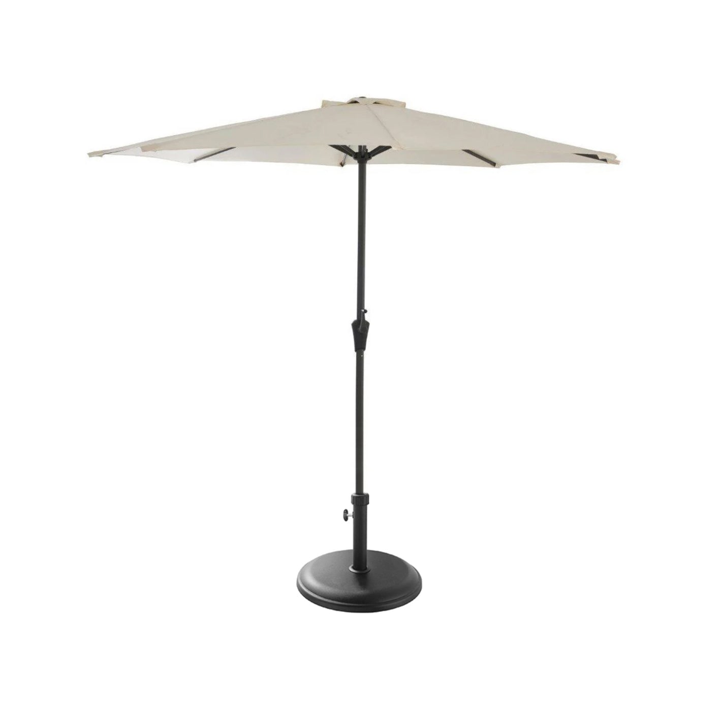 Round 2.7m Cream Parasol with 25kg Parasol Base - Black Concrete - Laura James