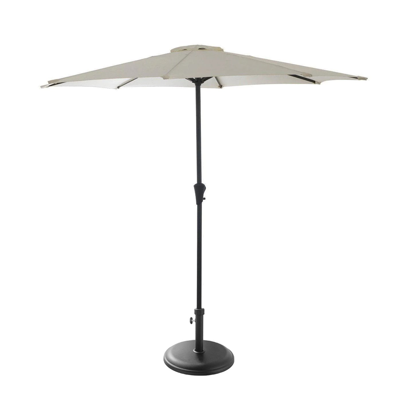 Round 3m Cream Parasol with 25kg Parasol Base - Black Concrete - Laura James