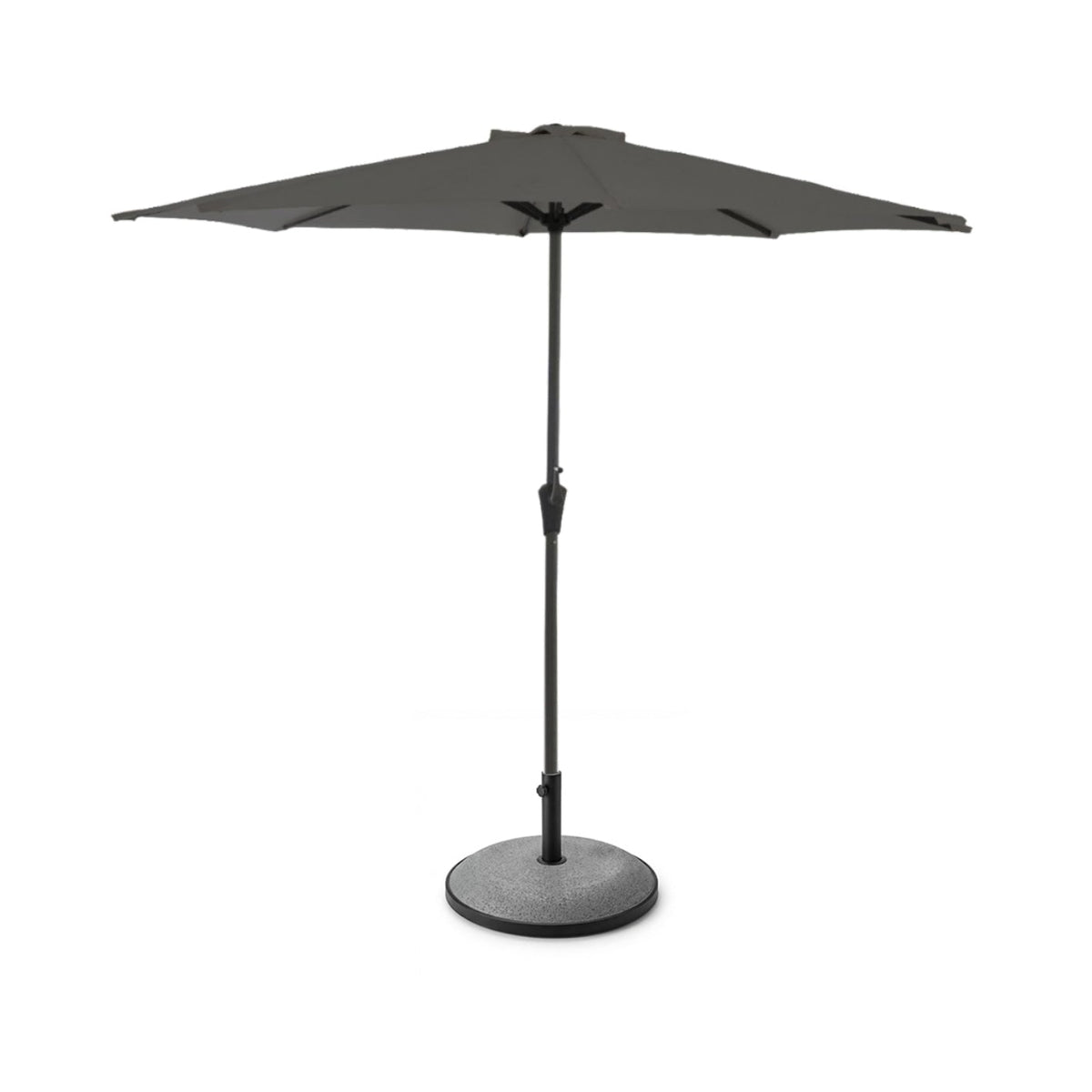 Grey LED Premium Parasol - 2.7m Round & Grey Base with a Border