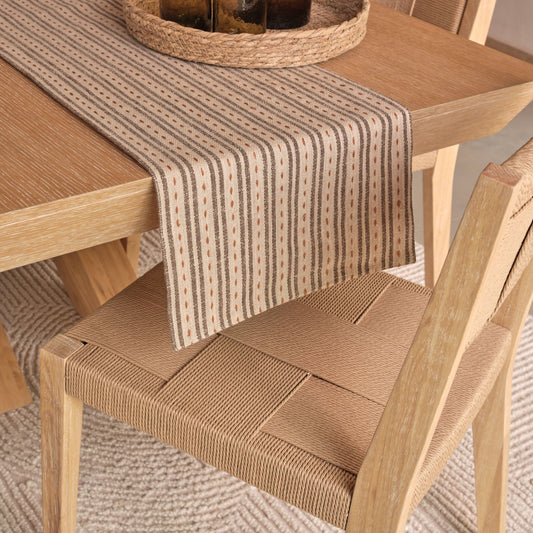 Seaton 210x35cm Table Runner - Natural and Mustard - Laura James 
