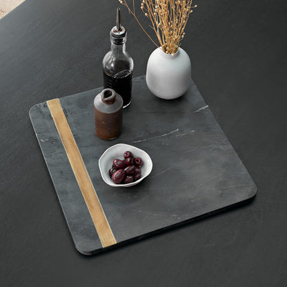 Grazeley Black Marble Serving Board - 36x36cm - Laura James