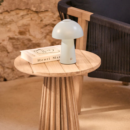 Shiro Wooden Garden Set with 3 Seater Sofa - 2 Shiro Navy Armchairs - Willow Coffee & Side Table