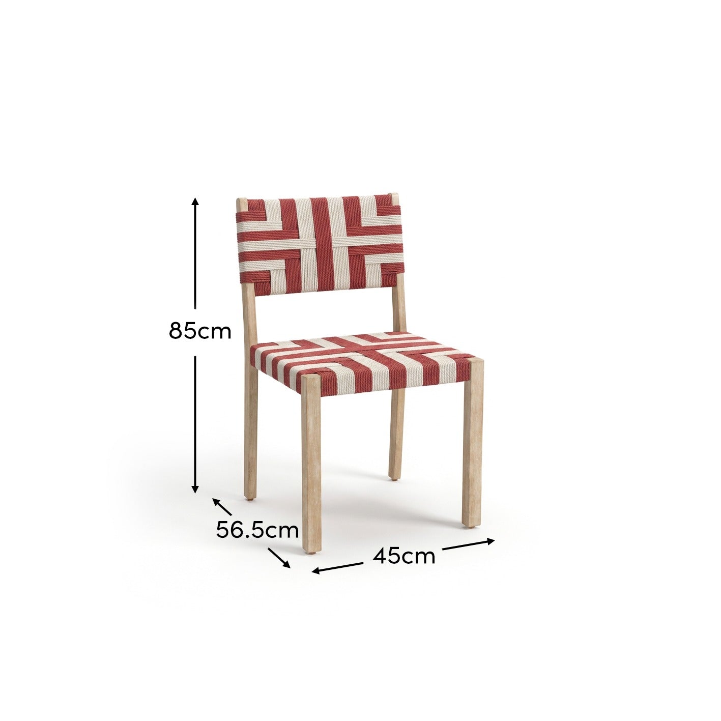 Saffron Brushed Light Acacia Garden Chair - Set of 2 - Beige/Paprika