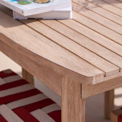 Saffron 6 Seater Extending Wooden Garden Dining Set with Saffron Paprika/Beige Chairs - Laura James