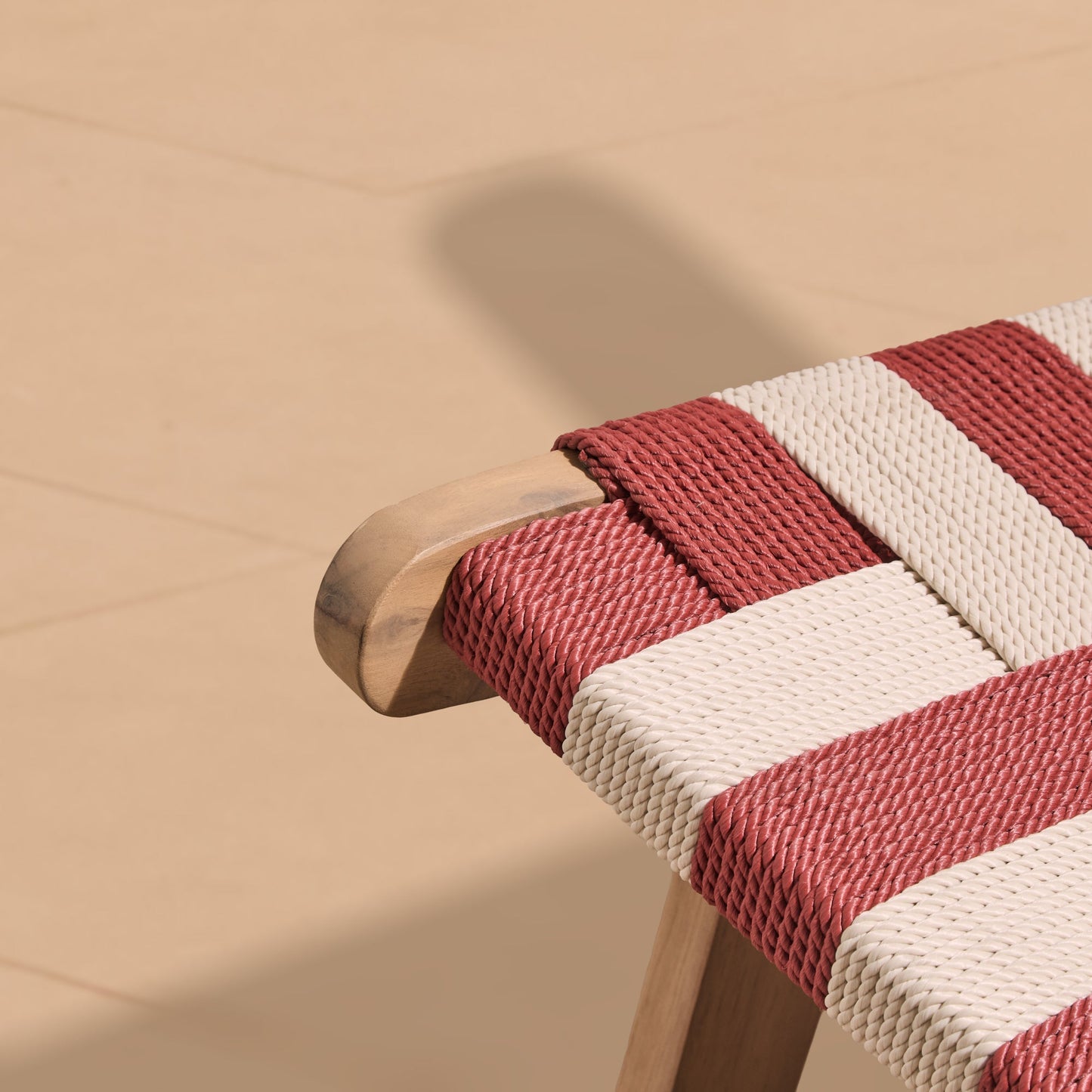 Saffron White Acacia Occasional Chair - Beige/Paprika Rope - Laura James