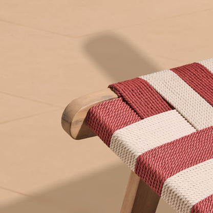Saffron White Acacia Occasional Chair - Beige/Paprika Rope - Laura James