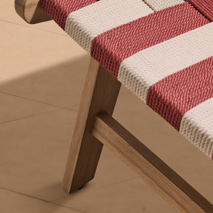 Saffron White Acacia Occasional Chair - Beige/Paprika Rope - Laura James