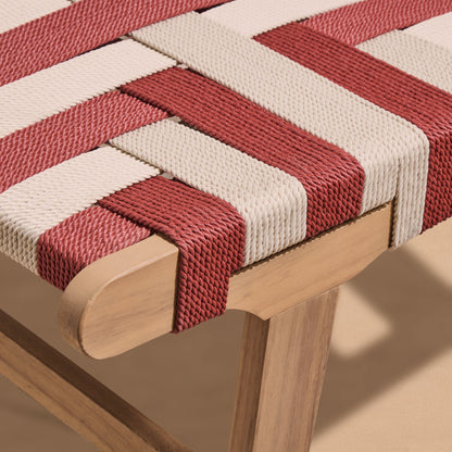 Saffron White Acacia Occasional Chair - Beige/Paprika Rope - Laura James