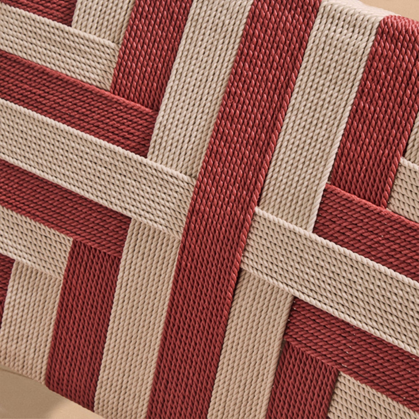 Saffron White Acacia Occasional Chair - Beige/Paprika Rope - Laura James