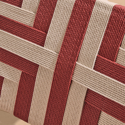 Saffron White Acacia Occasional Chair - Beige/Paprika Rope - Laura James