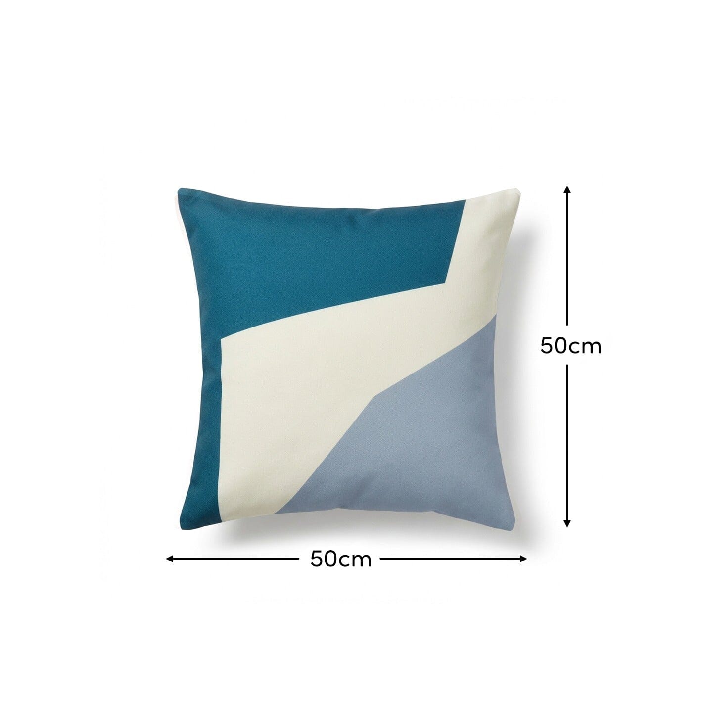 Salcombe 50x50cm Outdoor Cushion Cover - Teal and Cornflower Blue - Laura James