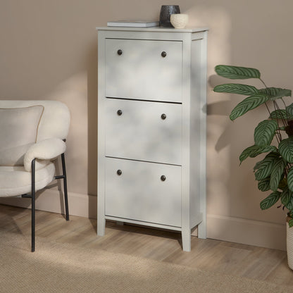 Sandhurst 60cm Three Door Shoe Cabinet - Mist Grey