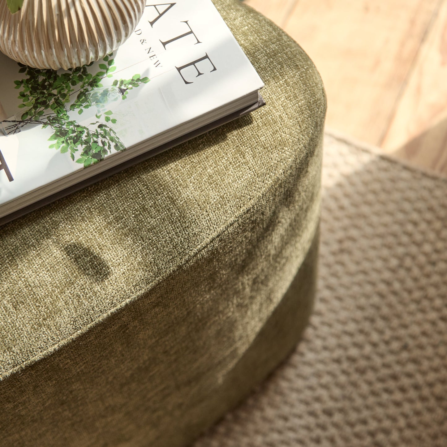 Sawyer 68cm Swivel Armchair & Alder 45cm Footstool - Moss Green - Laura James