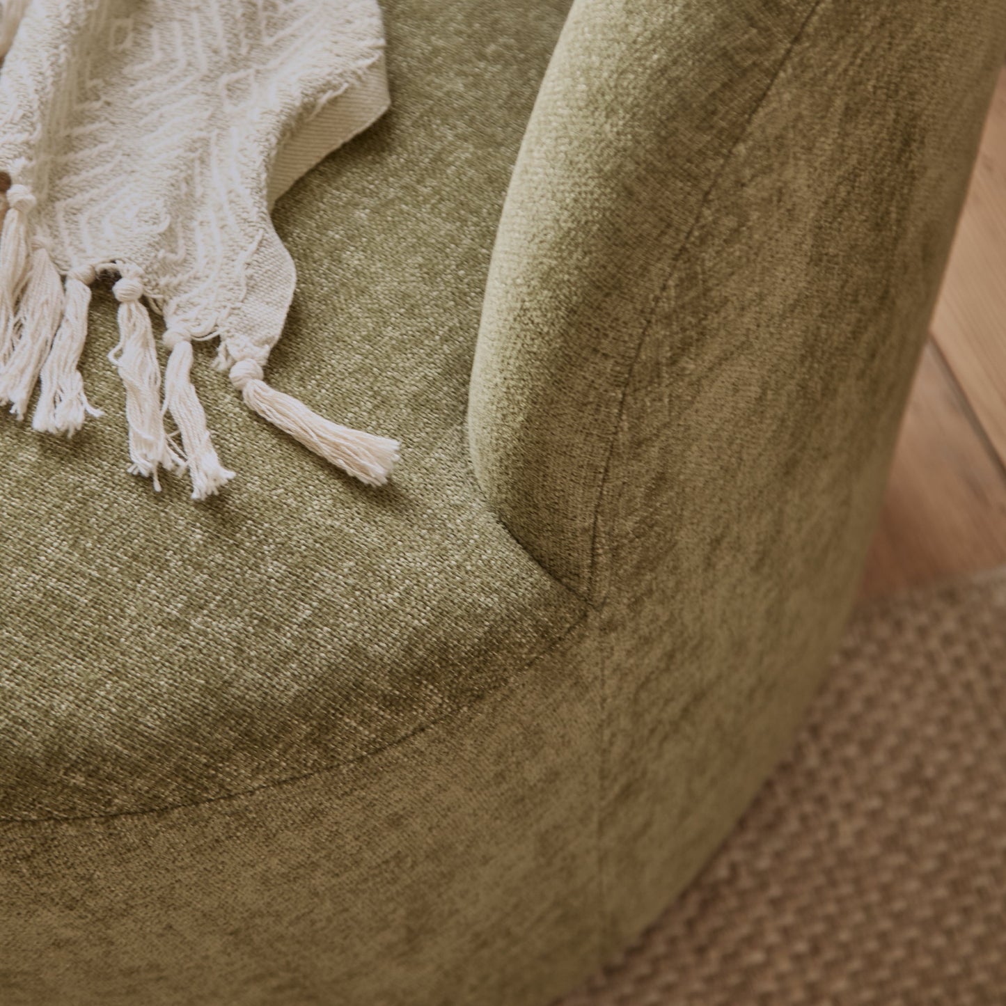 Sawyer 68cm Swivel Armchair & Alder 45cm Footstool - Moss Green - Laura James