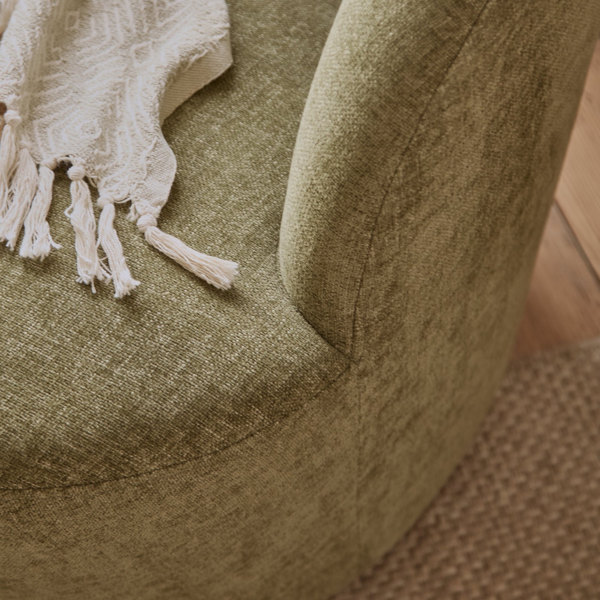 Sawyer 68cm Swivel Armchair & Alder 45cm Footstool - Moss Green - Laura James