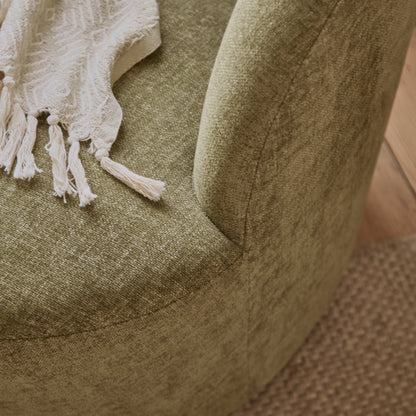 Sawyer 68cm Swivel Armchair & Alder 45cm Footstool - Moss Green - Laura James