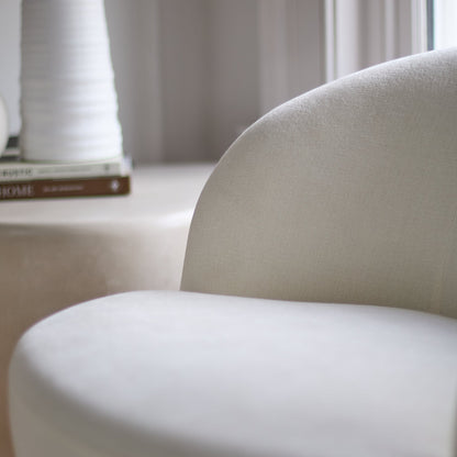 Sawyer 68cm Swivel Armchair & Alder 45cm Footstool - Oyster White