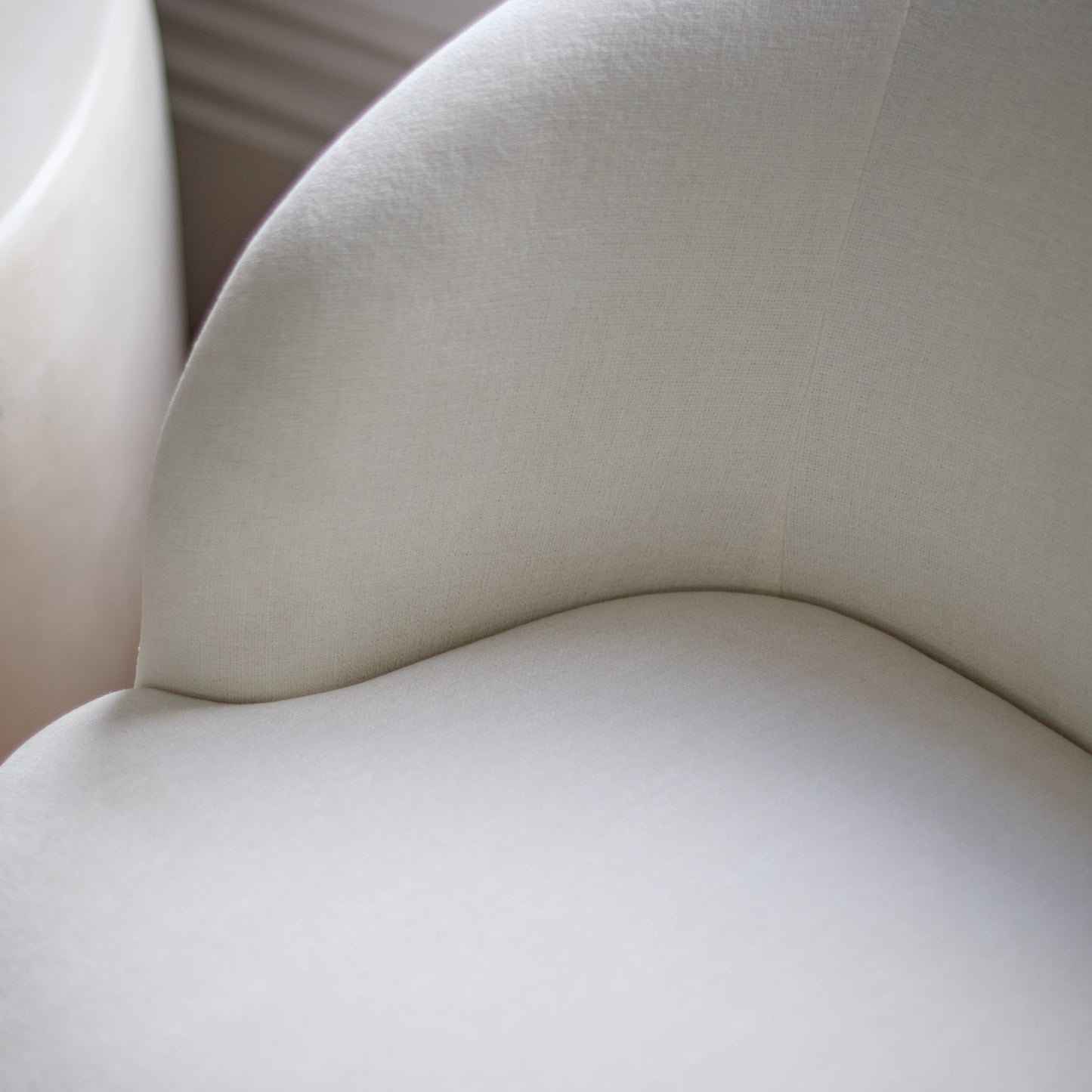 Sawyer 68cm Swivel Armchair & Alder 45cm Footstool - Oyster White