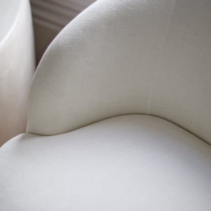 Sawyer 68cm Swivel Armchair & Alder 45cm Footstool - Oyster White