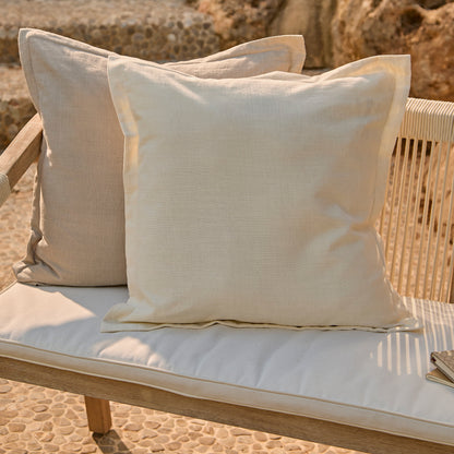 Shiro Wooden Garden Bench - Beige Rope - Laura James