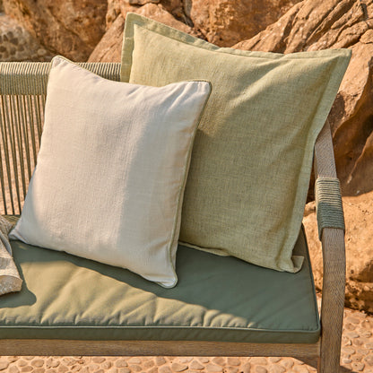 Shiro Wooden Garden Bench - Green Rope - Laura James
