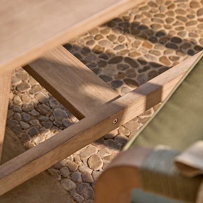 Shiro 6 Seater Wooden Garden Dining Set with 2 Shiro Benches & 2 Shiro Chairs - Green Rope - Laura James
