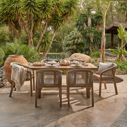 Shiro 6 Seater Dining Table Set with Nala Dining Chairs & Cushions - Laura James