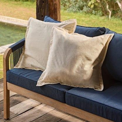 Shiro Corner Sofa with Navy Cushions with Akira Coffee Table Set - Laura James