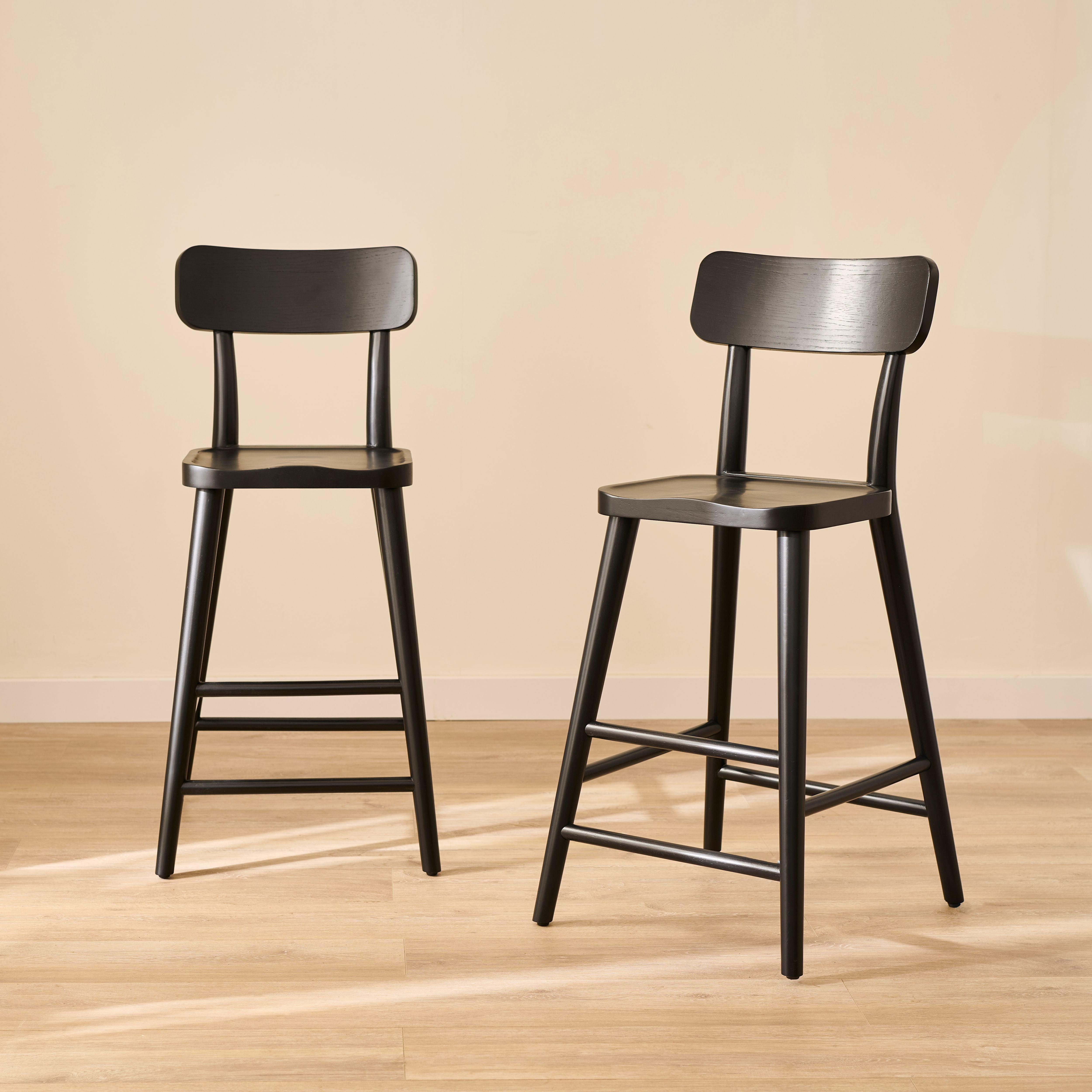 Silvester Black Bar Stool with Backrest – Laura James Ireland