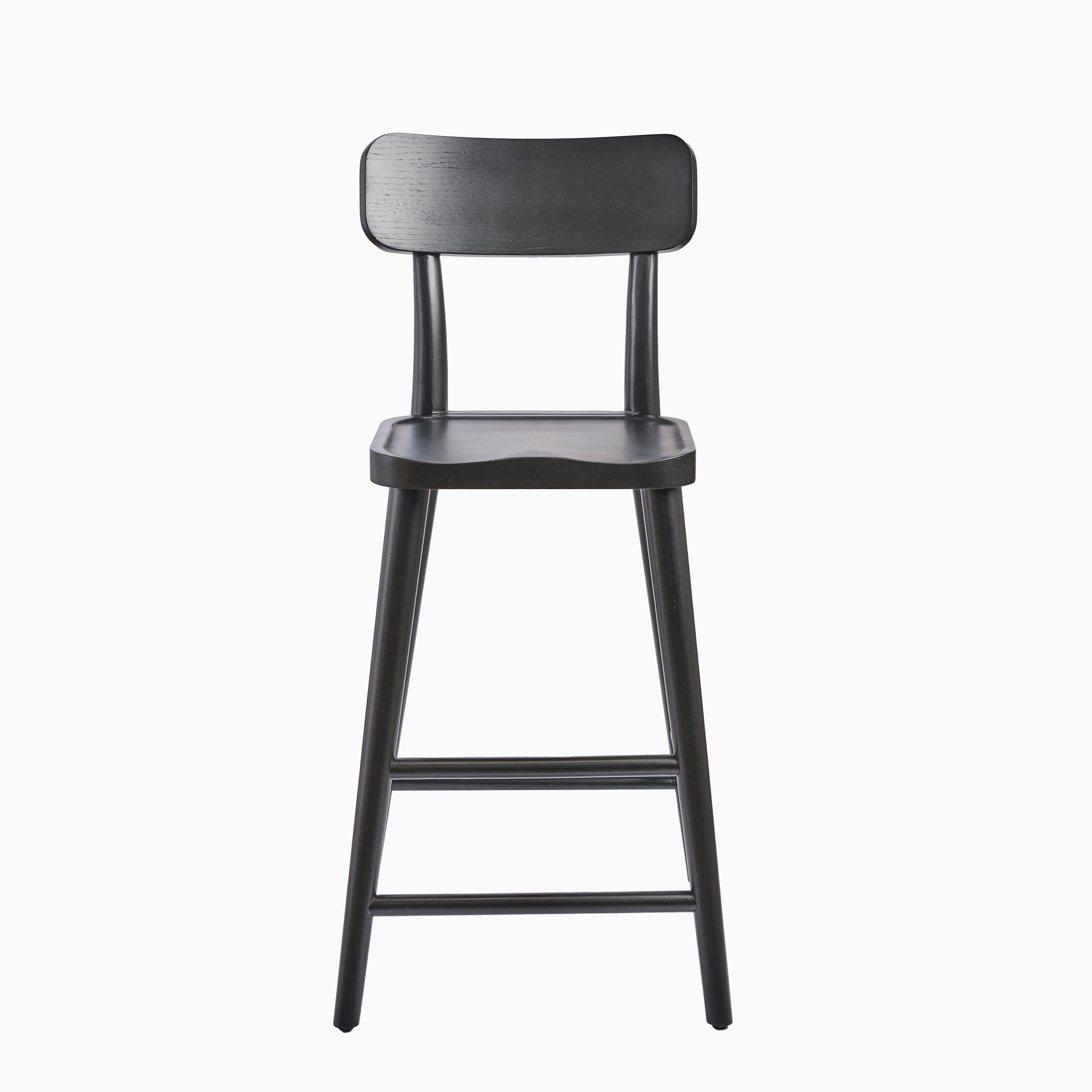 Silvester Black Bar Stool with Backrest - Laura James 