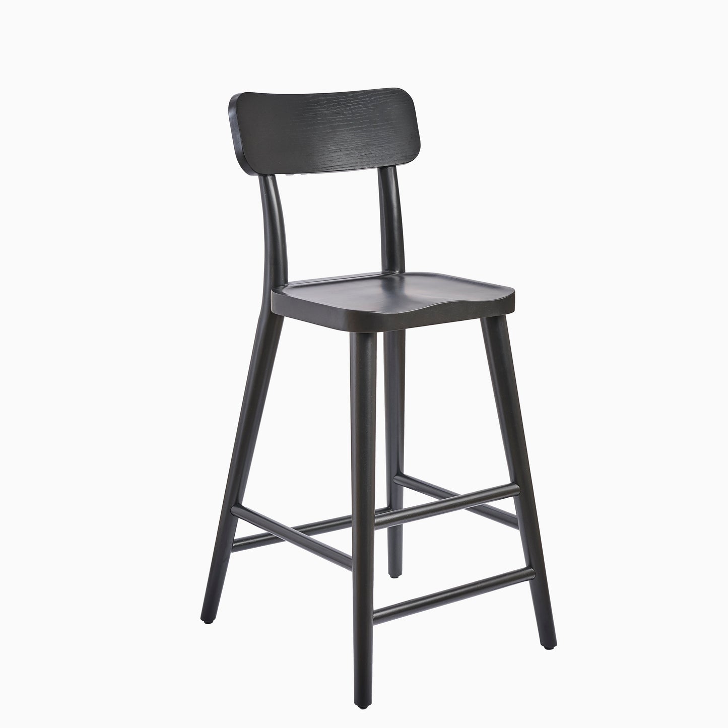 Silvester Black Bar Stool with Backrest - Laura James 