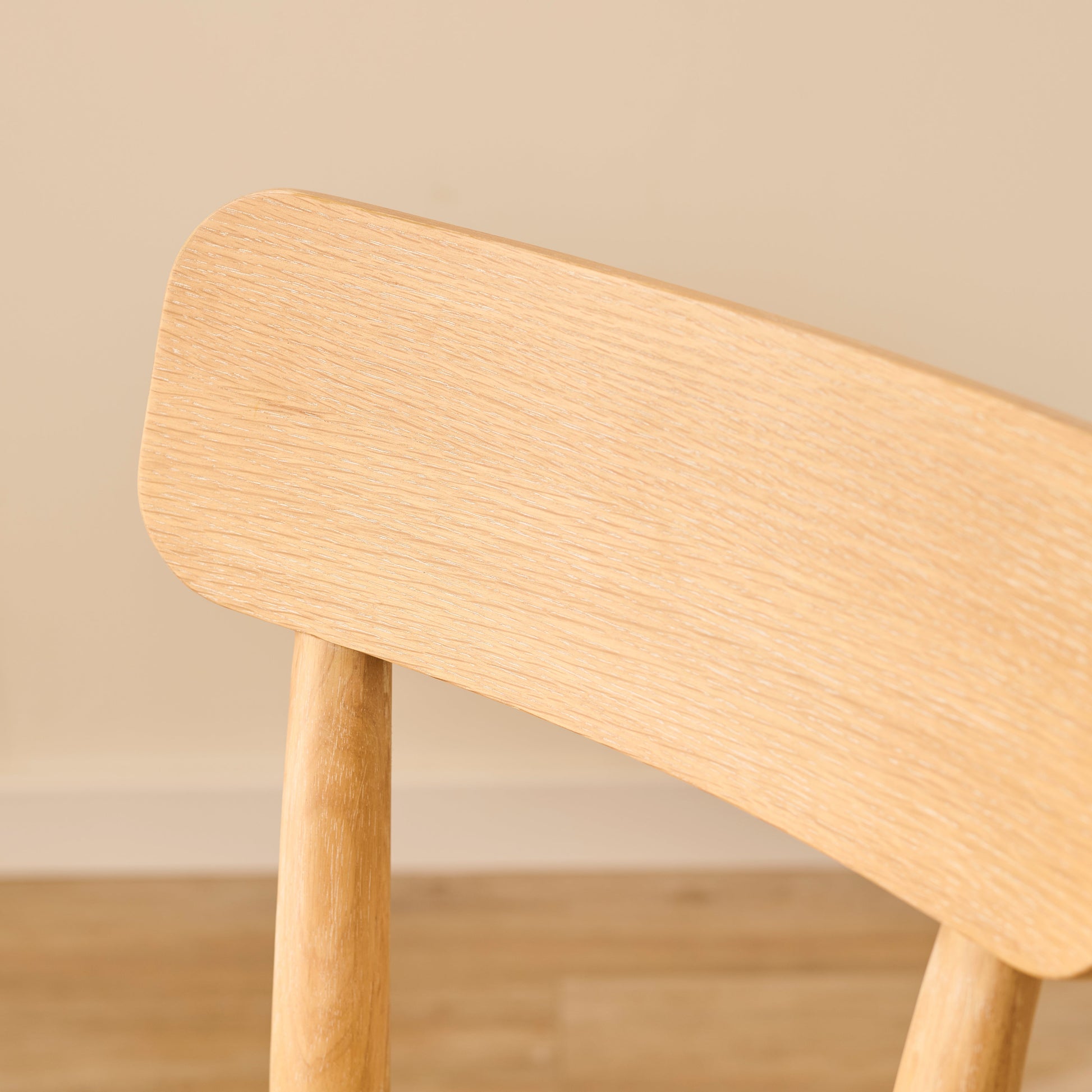 Silvester Whitewash Oak Bar Stool with Backrest - Laura James