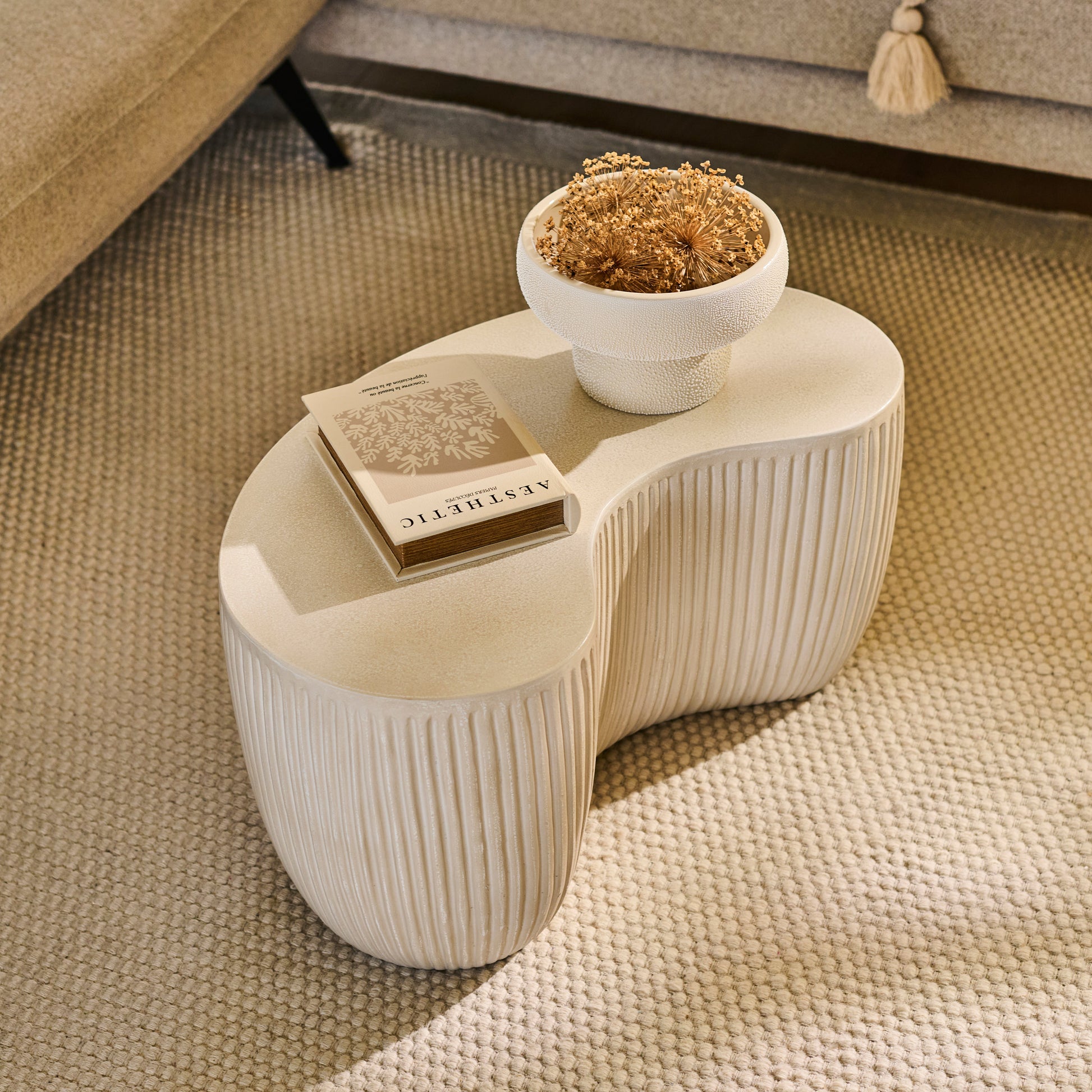 Sohan 61cm Kidney Coffee Table - Sand - Laura James