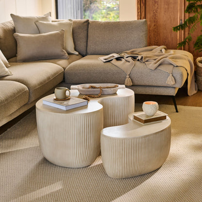 Sohan 61cm with 84cm Kidney Coffee Table - Sand - Laura James