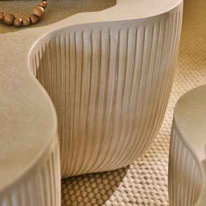 Sohan 61cm with 84cm Kidney Coffee Table - Sand - Laura James