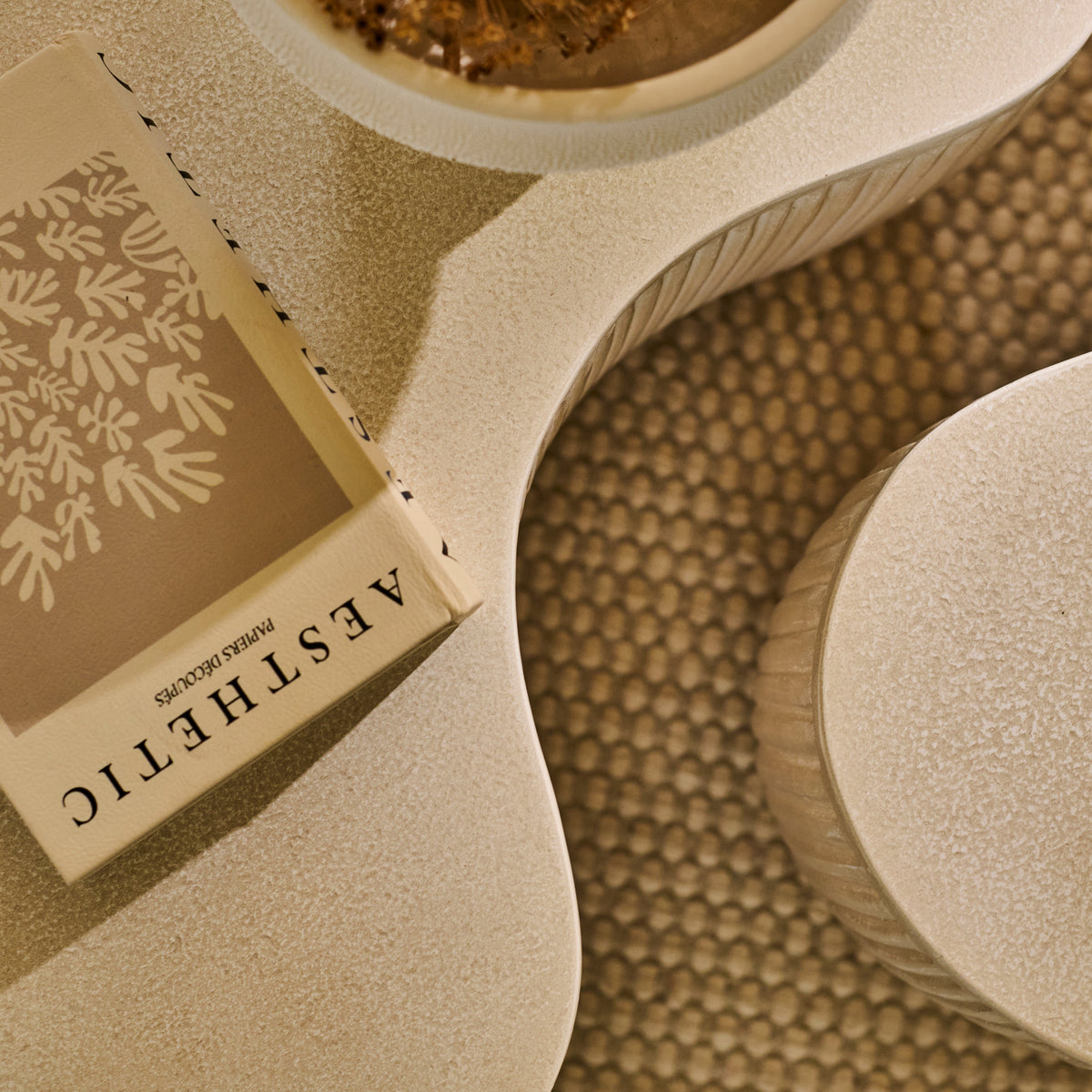 Sohan 61cm Kidney Coffee Table - Set of 2 - Sand - Laura James